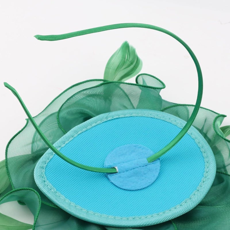 DRESHOW Fascinators Hat Tea Party Headwear Ribbons Feathers on a Headband and a Clip for Women - Image 4